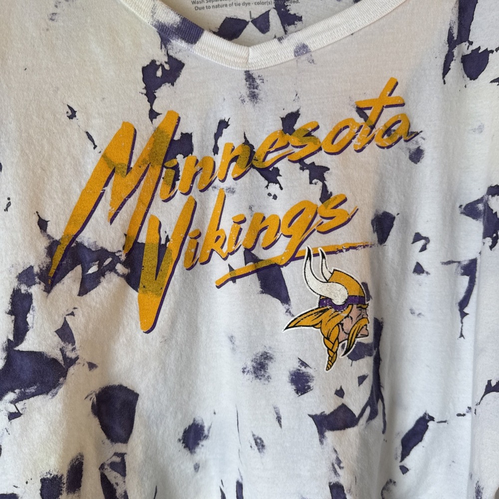 Majestic Top Minnesota Vikings Long Sleeve T Shirt Size XL Jefferson Tie Dye #18